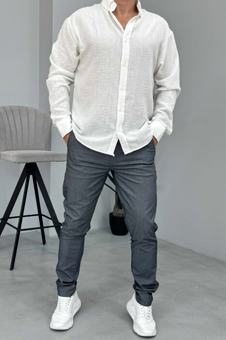 ONE COLOR CLASSIC MEN PANTS GREY/GRI - KLAUDIO FASHION