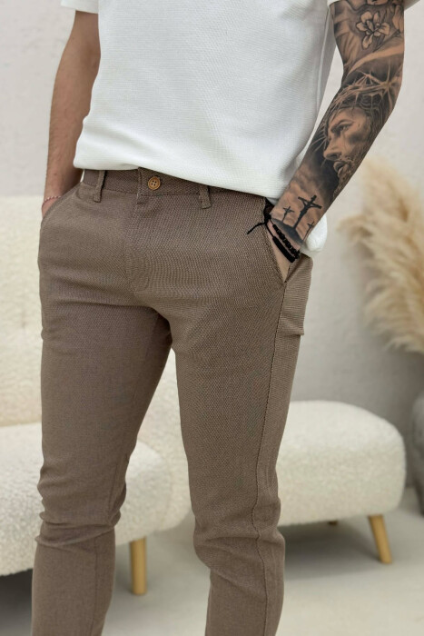 ONE COLOR CLASSIC SIMPLE MEN PANTS BEIGE/BEZHE - 2