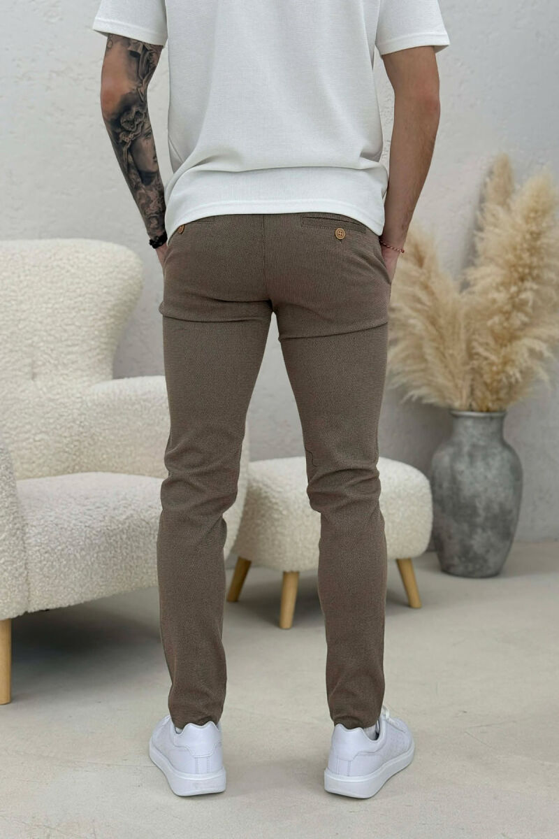 ONE COLOR CLASSIC SIMPLE MEN PANTS BEIGE/BEZHE - 3