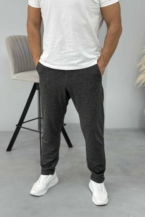 ONE COLOR CLASSIC SIMPLE MEN PANTS BLACK/ E ZEZE - KLAUDIO FASHION