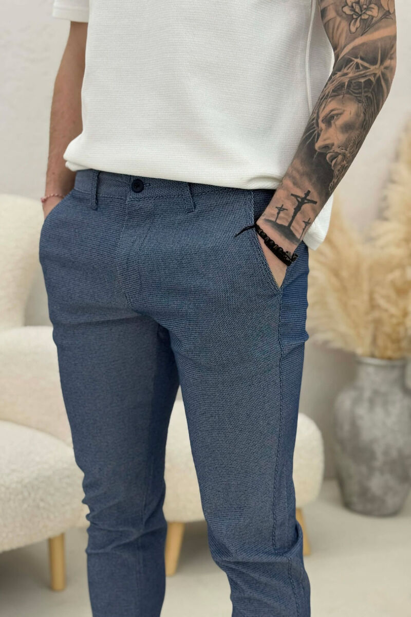 ONE COLOR CLASSIC SIMPLE MEN PANTS BLUE/BLU - 2