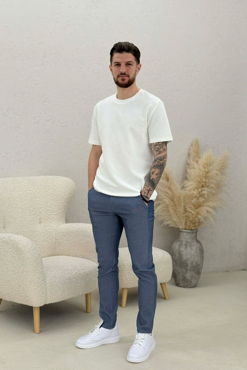 ONE COLOR CLASSIC SIMPLE MEN PANTS BLUE/BLU - 5