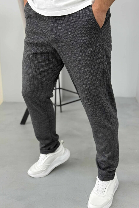 ONE COLOR CLASSIC SIMPLE MEN PANTS DARK BLUE/BEE - 2