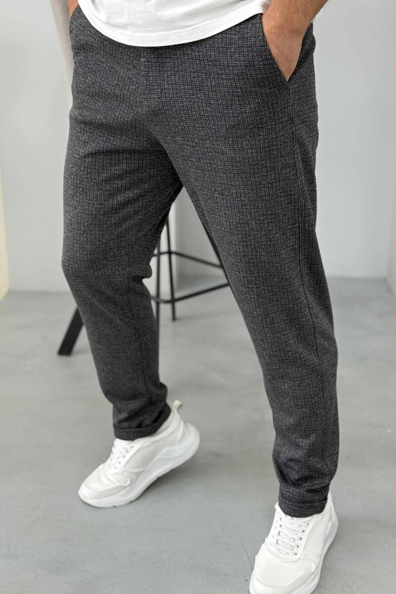 ONE COLOR CLASSIC SIMPLE MEN PANTS DARK BLUE/BEE - 2