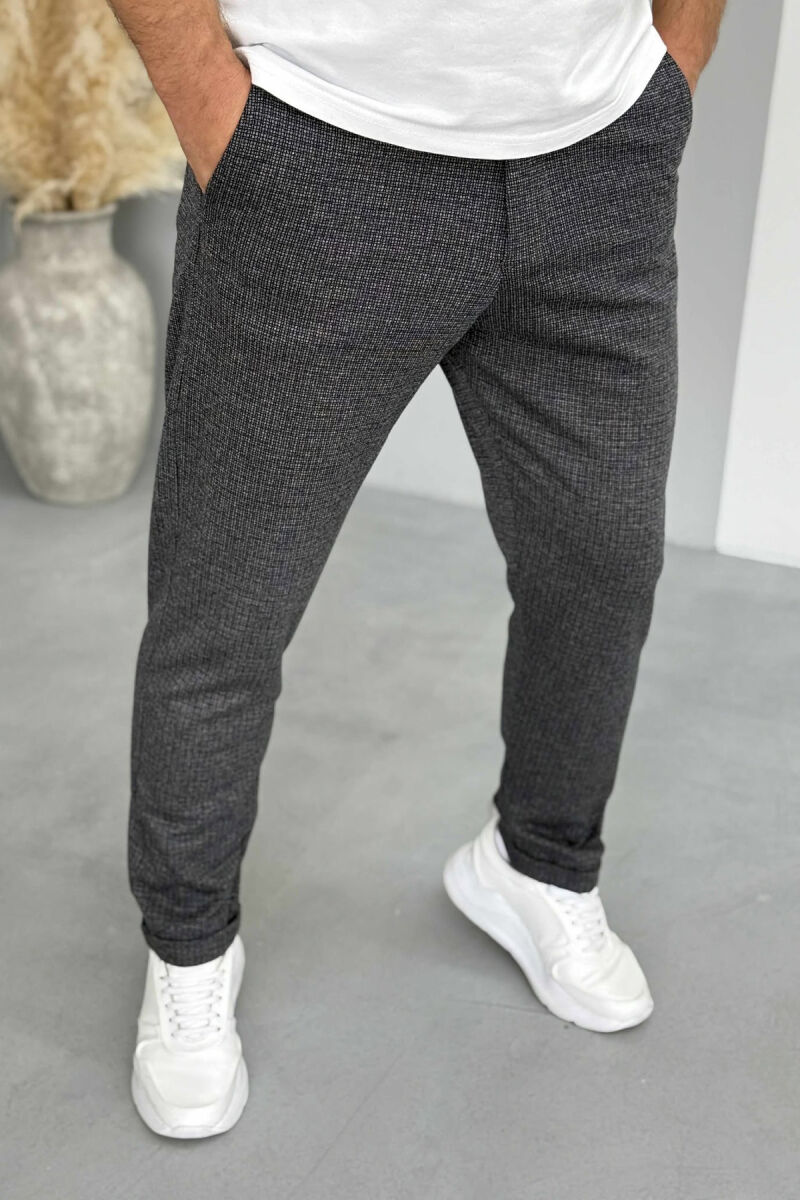 ONE COLOR CLASSIC SIMPLE MEN PANTS DARK BLUE/BEE - 4