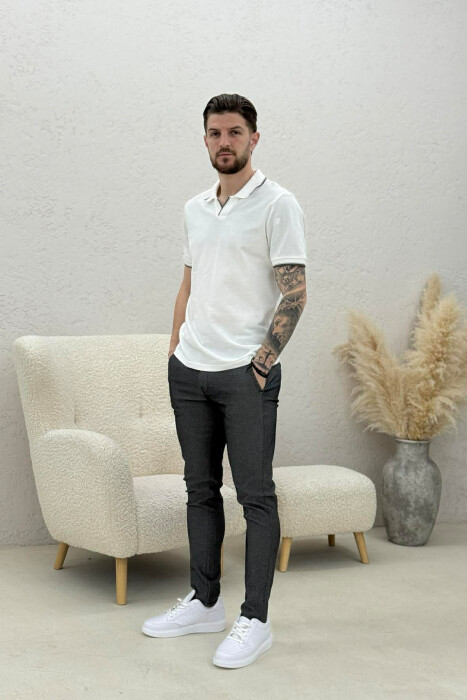 ONE COLOR CLASSIC SIMPLE MEN PANTS GREY/GRI - 4