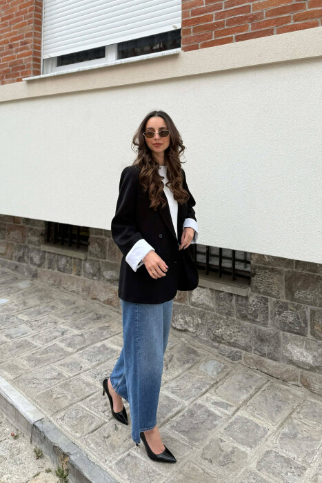 ONE COLOR CLASSIC SIMPLE WOMAN JACKET BLACK/ E ZEZE - 2