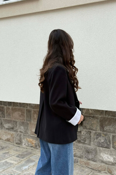 ONE COLOR CLASSIC SIMPLE WOMAN JACKET BLACK/ E ZEZE - 3