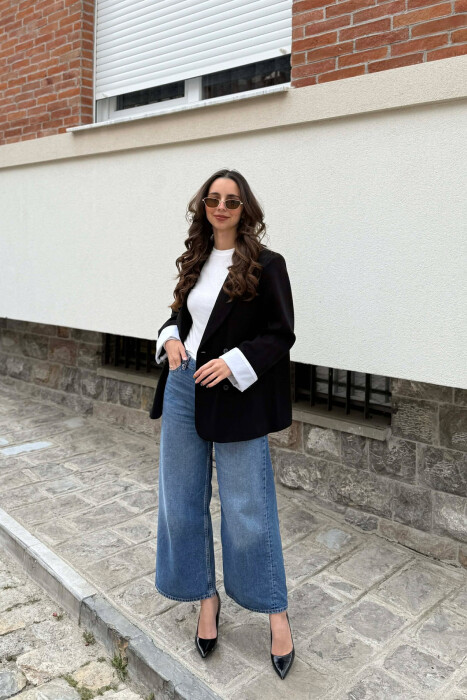 ONE COLOR CLASSIC SIMPLE WOMAN JACKET BLACK/ E ZEZE - 4