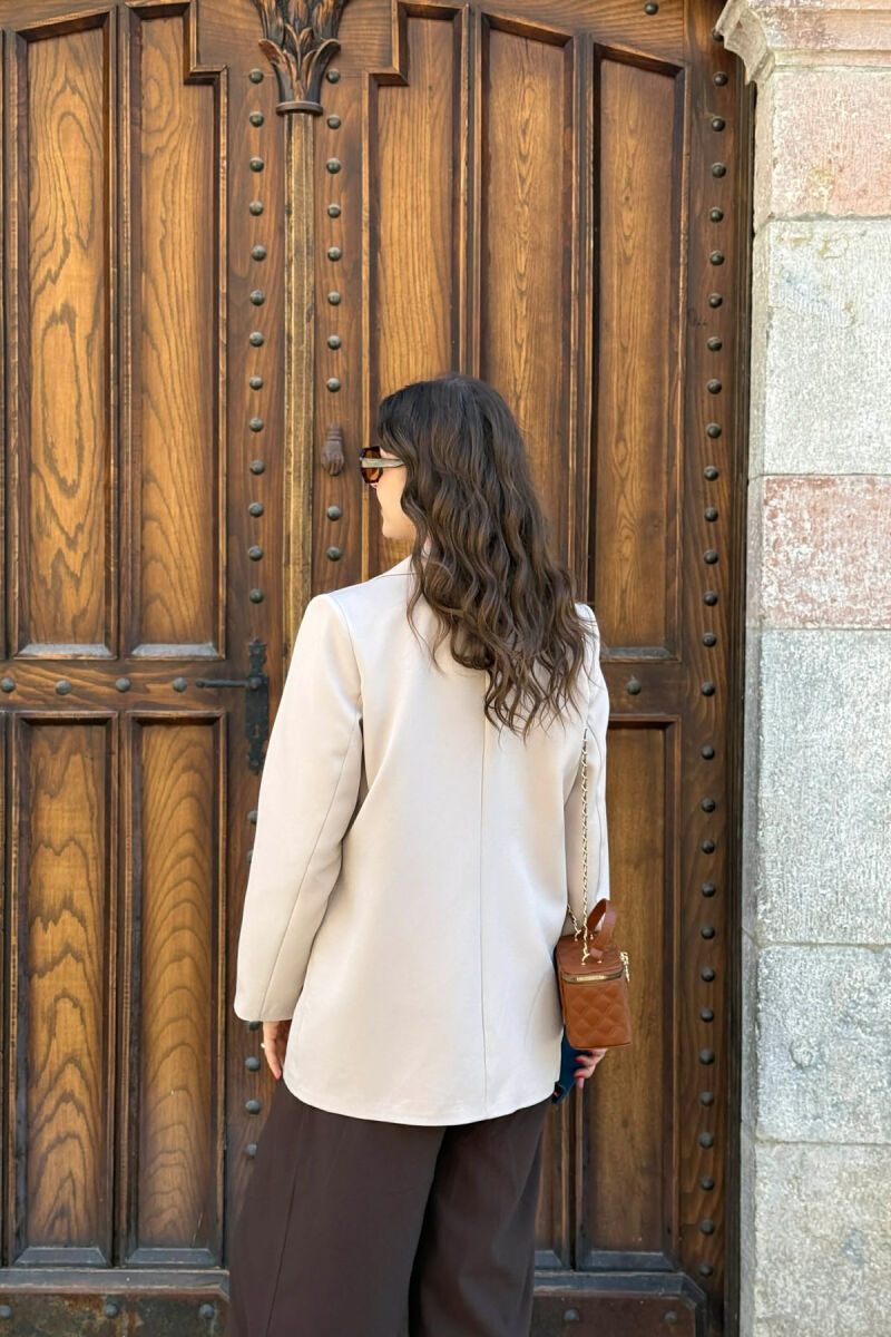 ONE COLOR CLASSIC SIMPLE WOMEN JACKET BEIGE/BEZHE - 4