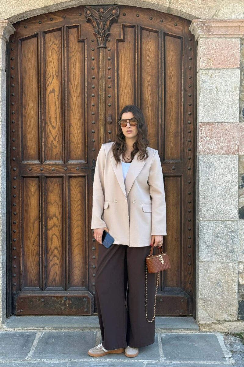 ONE COLOR CLASSIC SIMPLE WOMEN JACKET BEIGE/BEZHE - 6