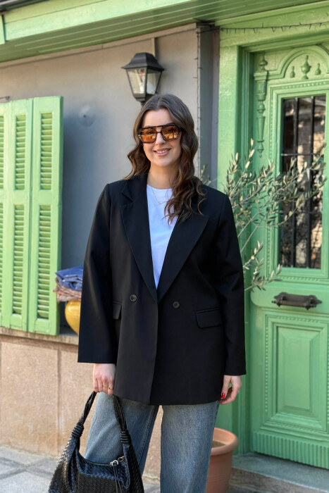 ONE COLOR CLASSIC SIMPLE WOMEN JACKET BLACK/ E ZEZE - 1