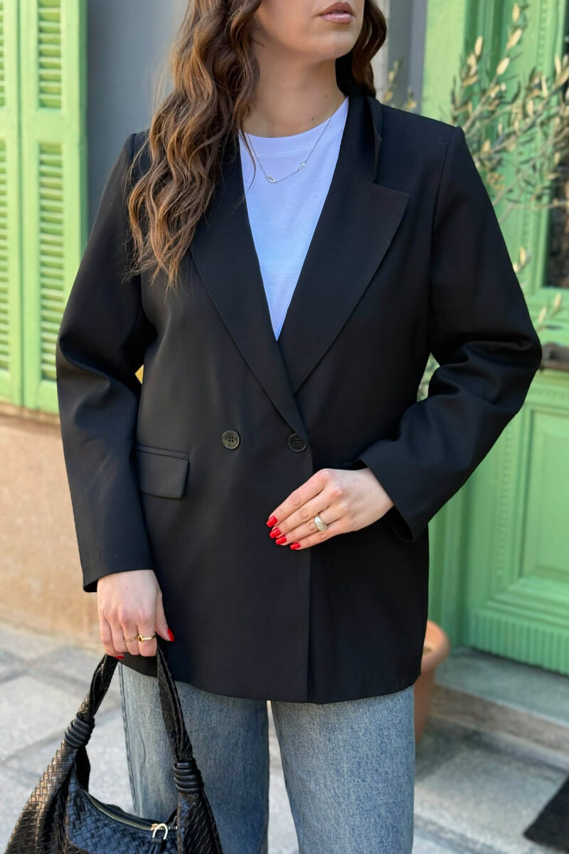 ONE COLOR CLASSIC SIMPLE WOMEN JACKET BLACK/ E ZEZE - 4