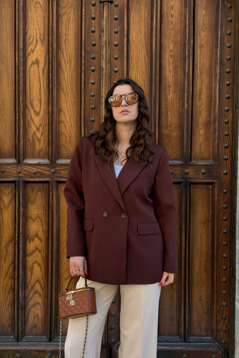 ONE COLOR CLASSIC SIMPLE WOMEN JACKET BROWN/KAFE 