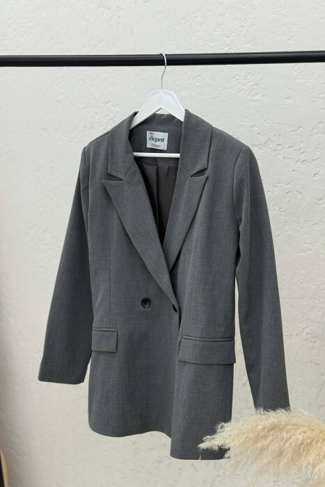 ONE COLOR CLASSIC SIMPLE WOMEN JACKET GREY/GRI - 3