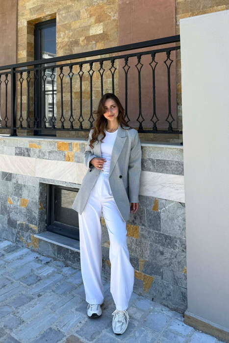 ONE COLOR CLASSIC SIMPLE WOMEN JACKET LIGHT GREY/GZ - 6