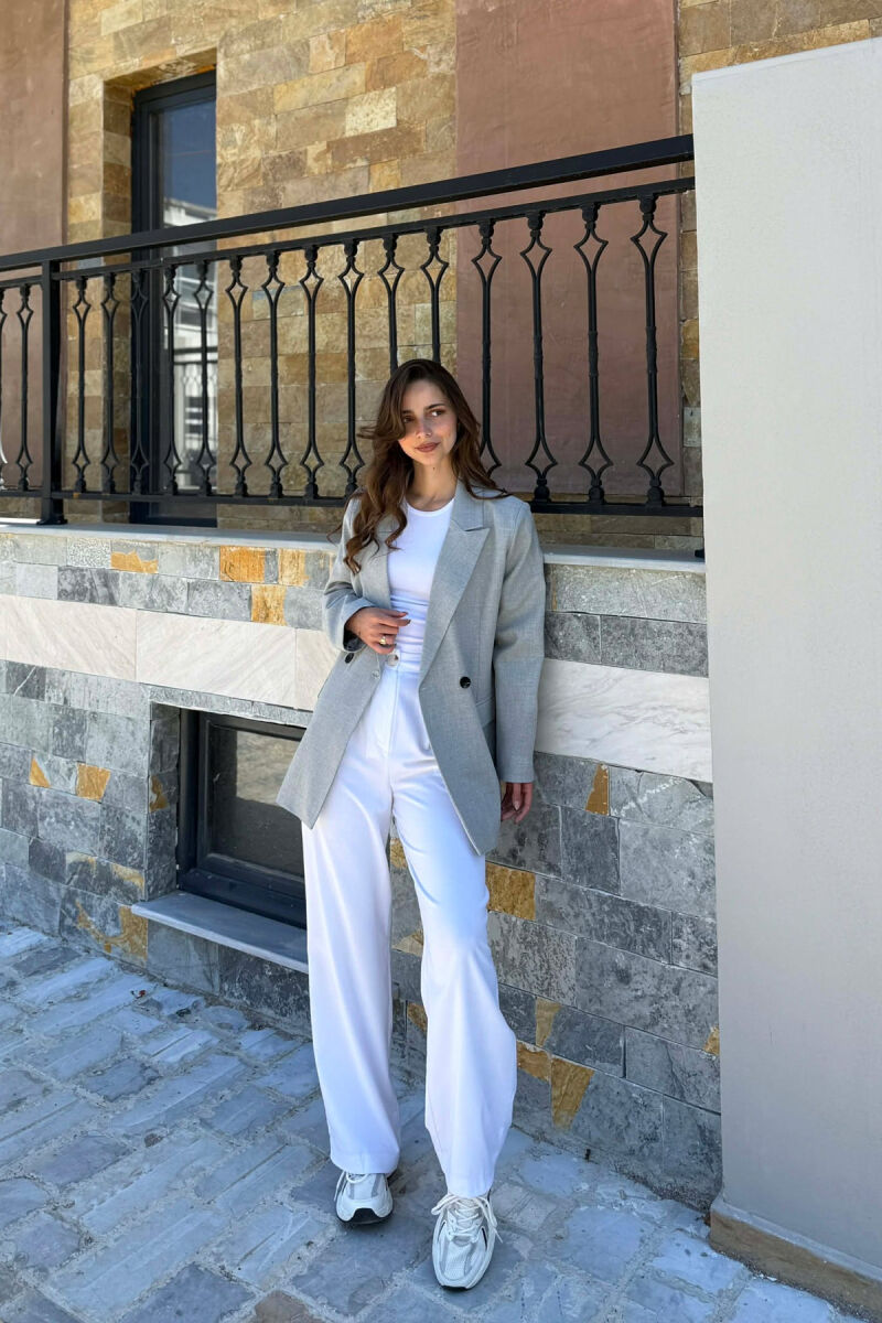ONE COLOR CLASSIC SIMPLE WOMEN JACKET LIGHT GREY/GZ - 6