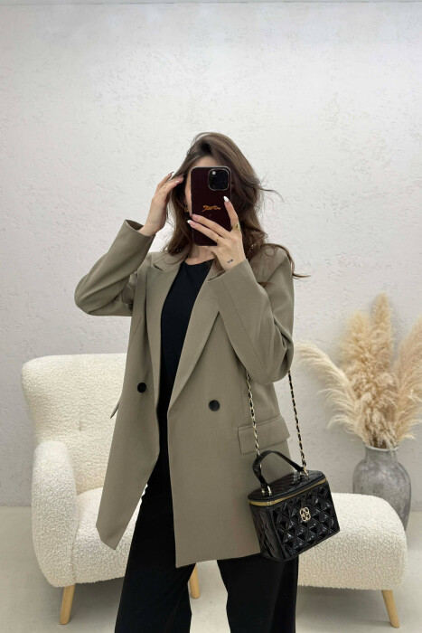 ONE COLOR CLASSIC SIMPLE WOMEN JACKET OLIVE/ULLI - 7