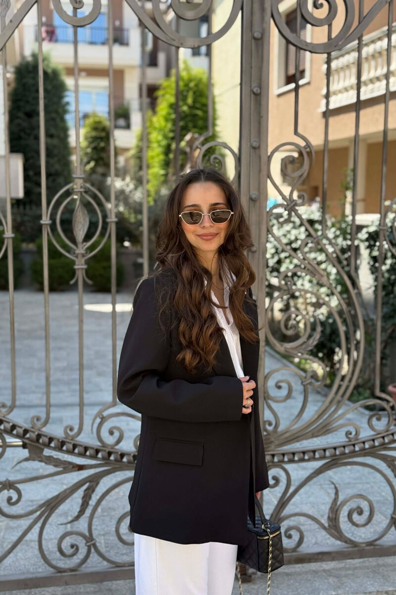 ONE COLOR CLASSIC WOMAN JACKET BLACK/ E ZEZE - 3