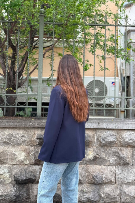 ONE COLOR CLASSIC WOMAN JACKET BLUE/BLU - 4