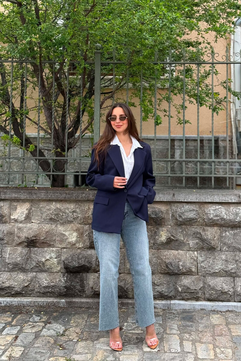ONE COLOR CLASSIC WOMAN JACKET BLUE/BLU - 5