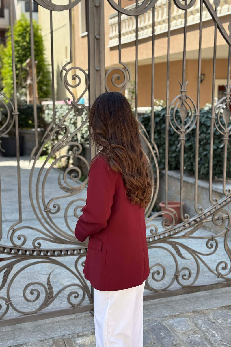 ONE COLOR CLASSIC WOMAN JACKET BURGUNDY/VISHNJE - 2