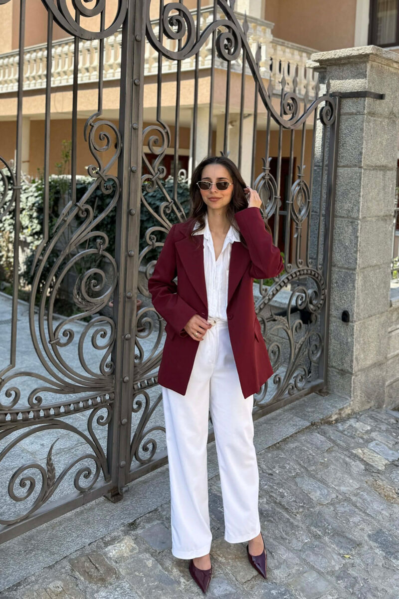ONE COLOR CLASSIC WOMAN JACKET BURGUNDY/VISHNJE - 3