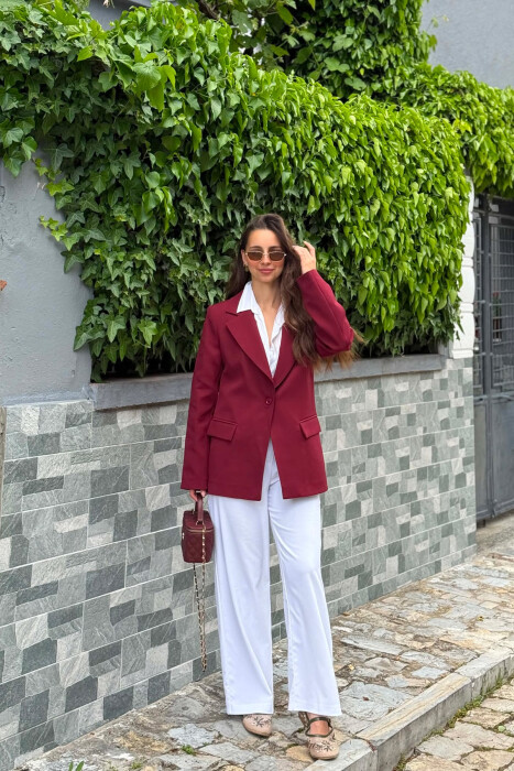 ONE COLOR CLASSIC WOMAN JACKET CHERRY/ QERSHI - 1