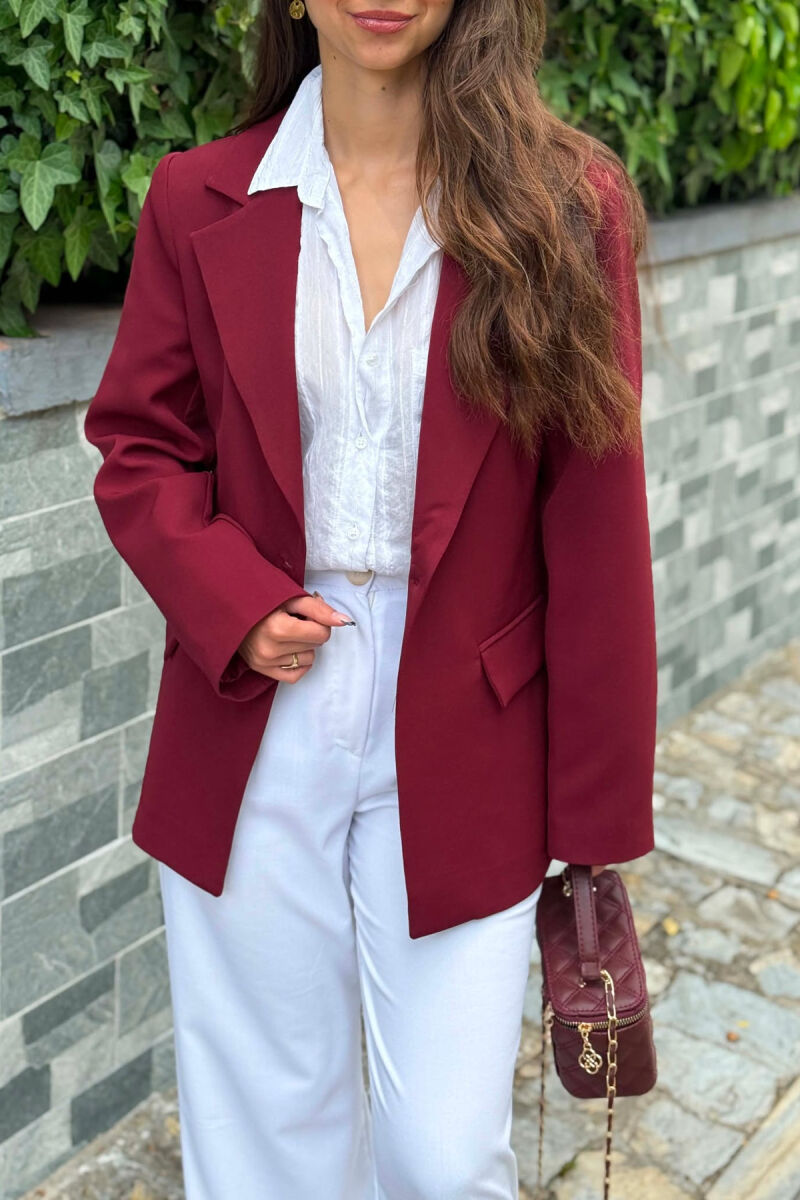 ONE COLOR CLASSIC WOMAN JACKET CHERRY/ QERSHI - 3