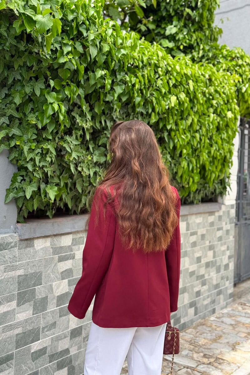 ONE COLOR CLASSIC WOMAN JACKET CHERRY/ QERSHI - 4