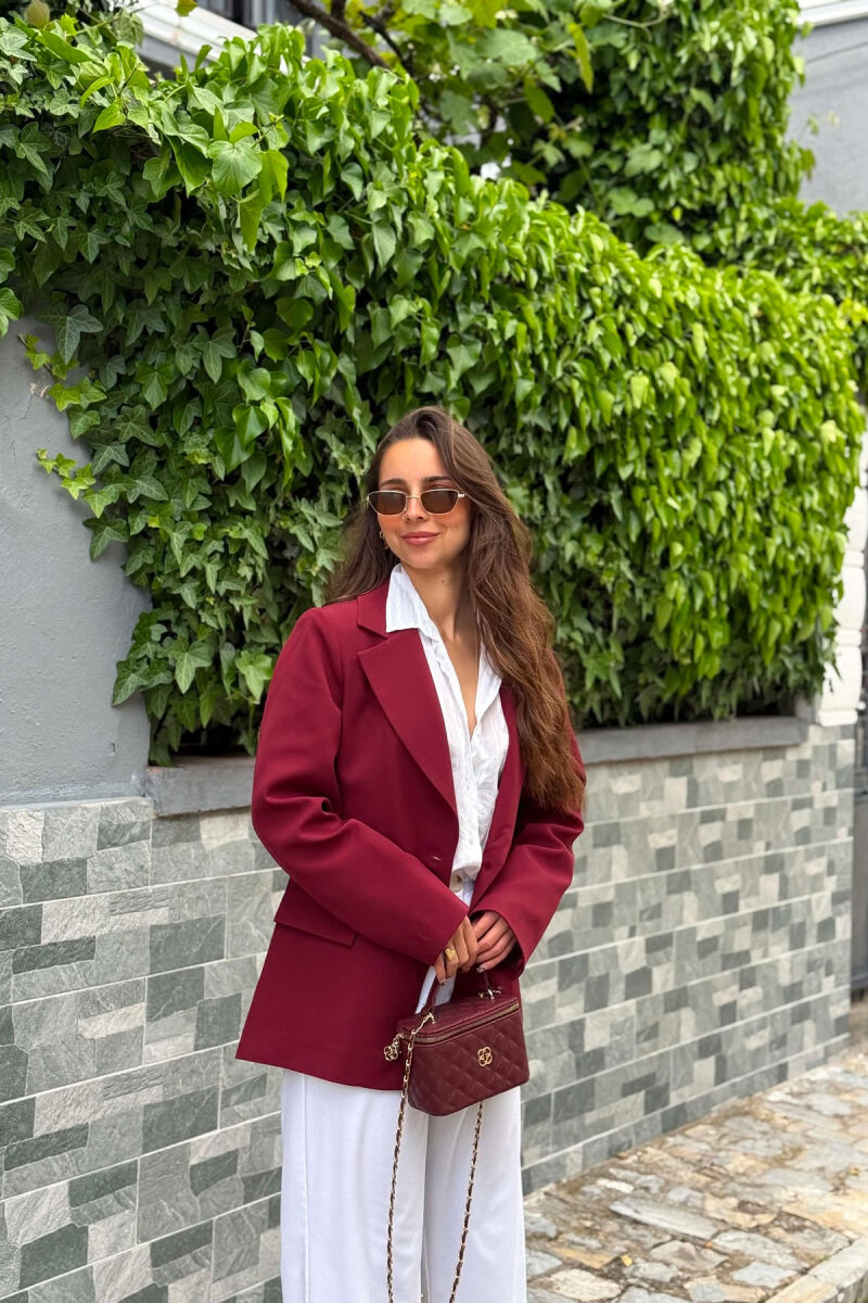 ONE COLOR CLASSIC WOMAN JACKET CHERRY/ QERSHI - 5