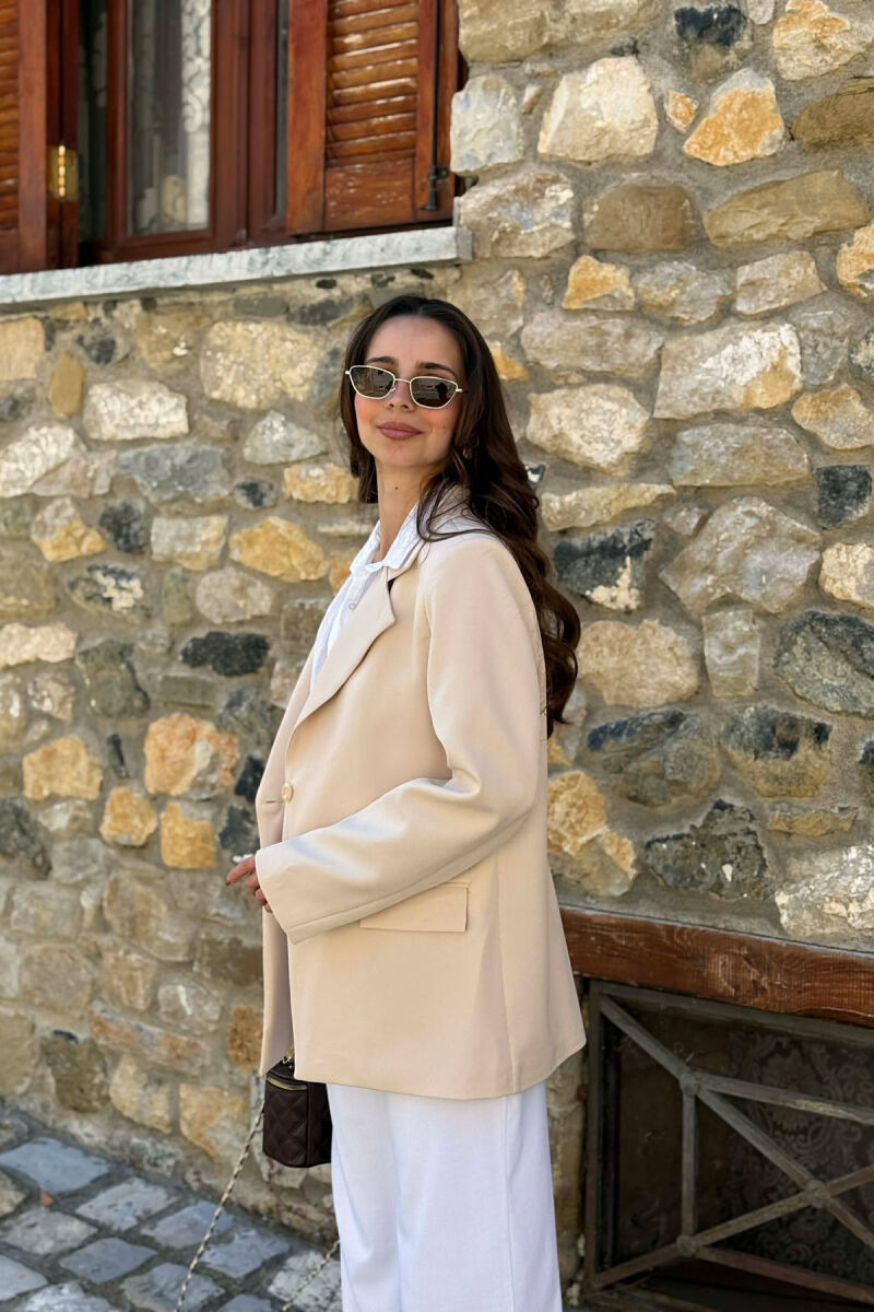 ONE COLOR CLASSIC WOMAN JACKET CREAM/KREM - 5