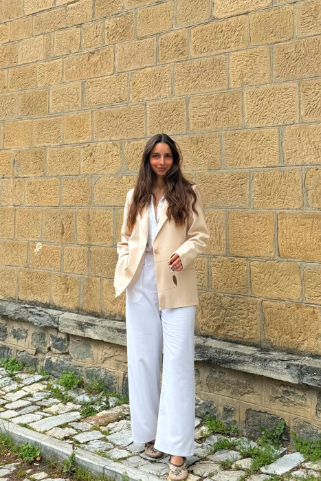 ONE COLOR CLASSIC WOMAN JACKET CREAM/KREM - 2