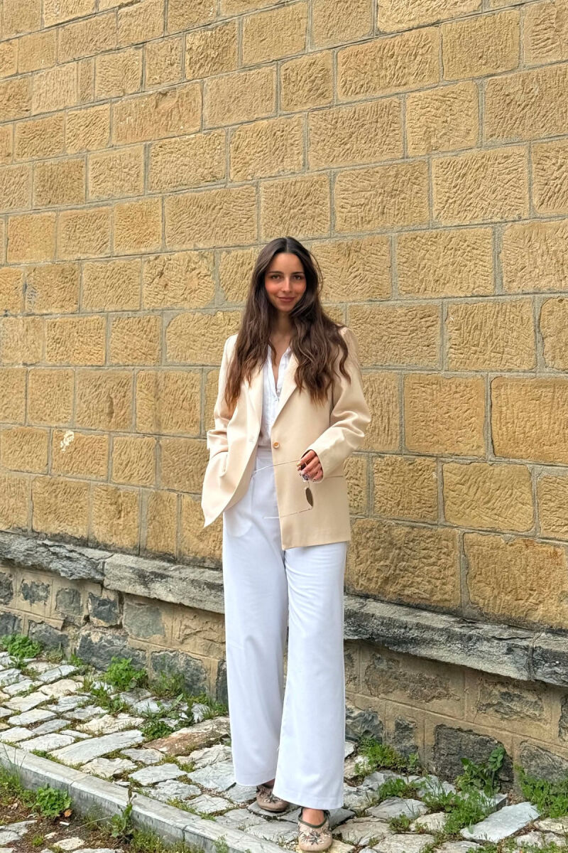 ONE COLOR CLASSIC WOMAN JACKET CREAM/KREM - 2
