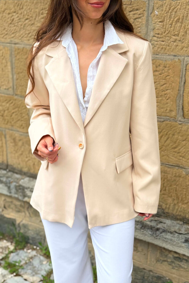 ONE COLOR CLASSIC WOMAN JACKET CREAM/KREM - 8