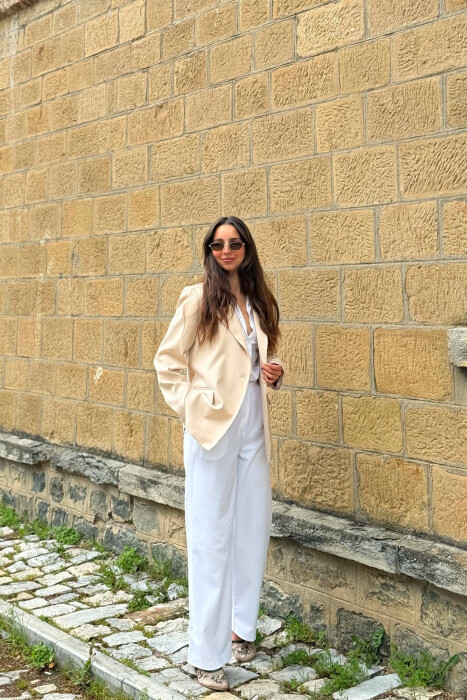ONE COLOR CLASSIC WOMAN JACKET CREAM/KREM - 10