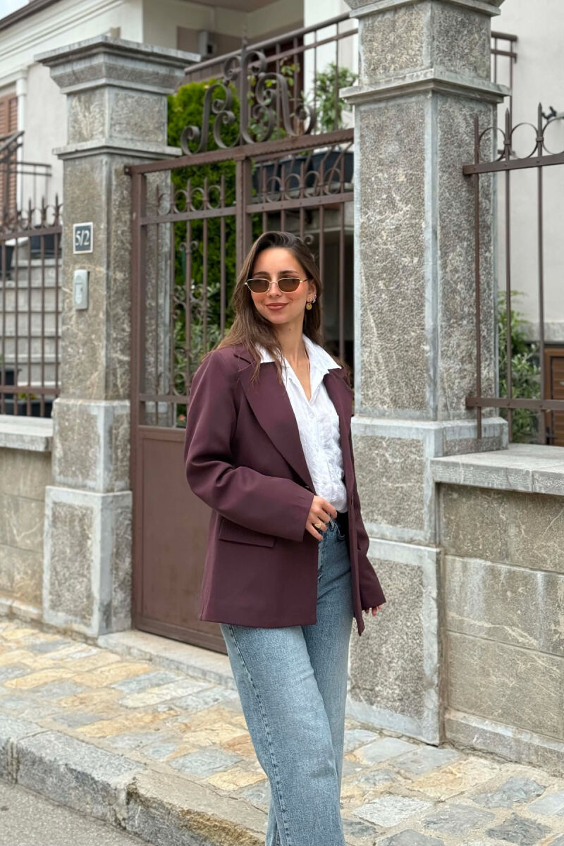 ONE COLOR CLASSIC WOMAN JACKET DARK PURPLE/LEJLA ERRET - 4