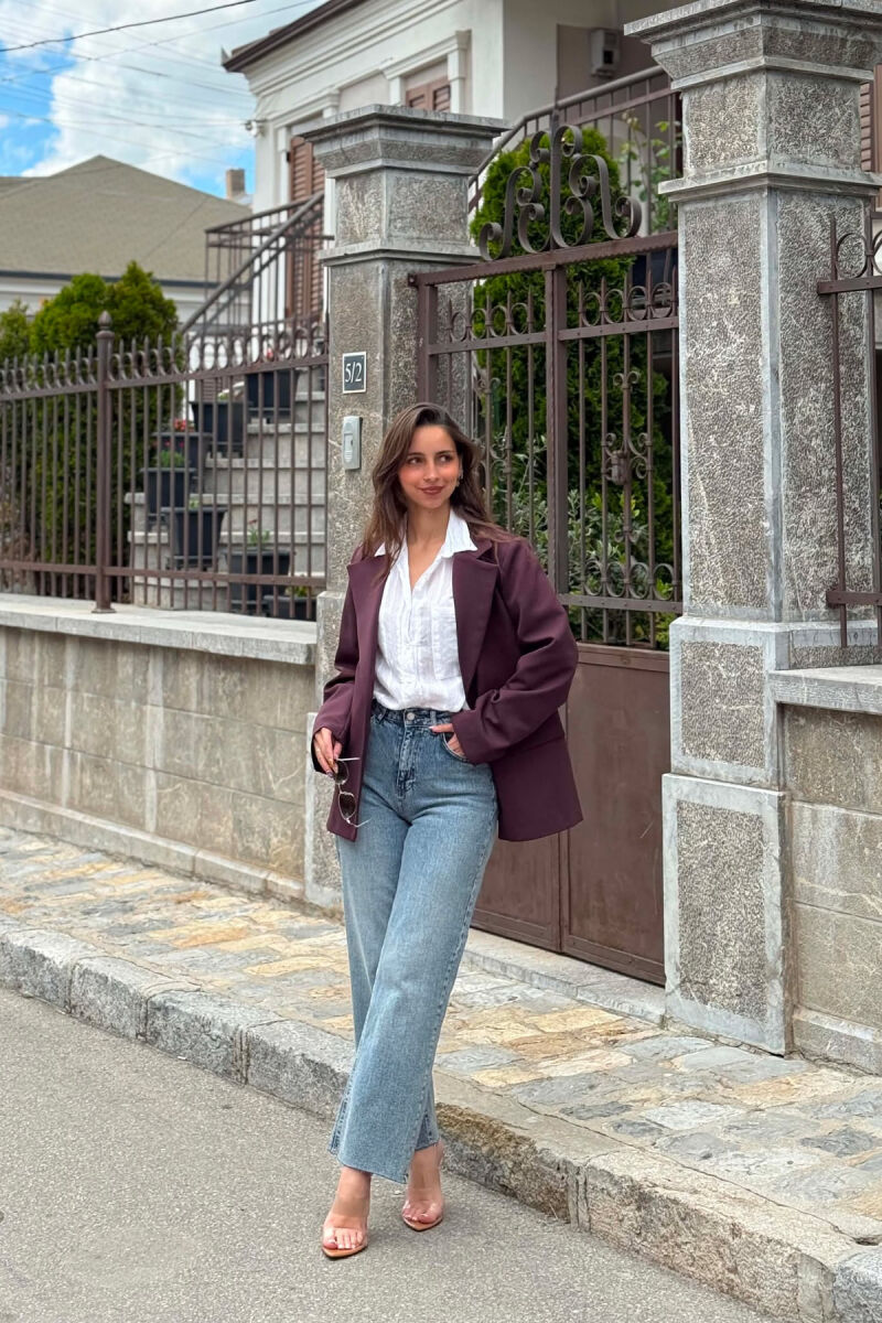 ONE COLOR CLASSIC WOMAN JACKET DARK PURPLE/LEJLA ERRET - 5