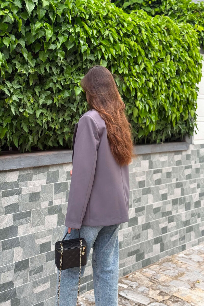 ONE COLOR CLASSIC WOMAN JACKET GREY/GRI - 5