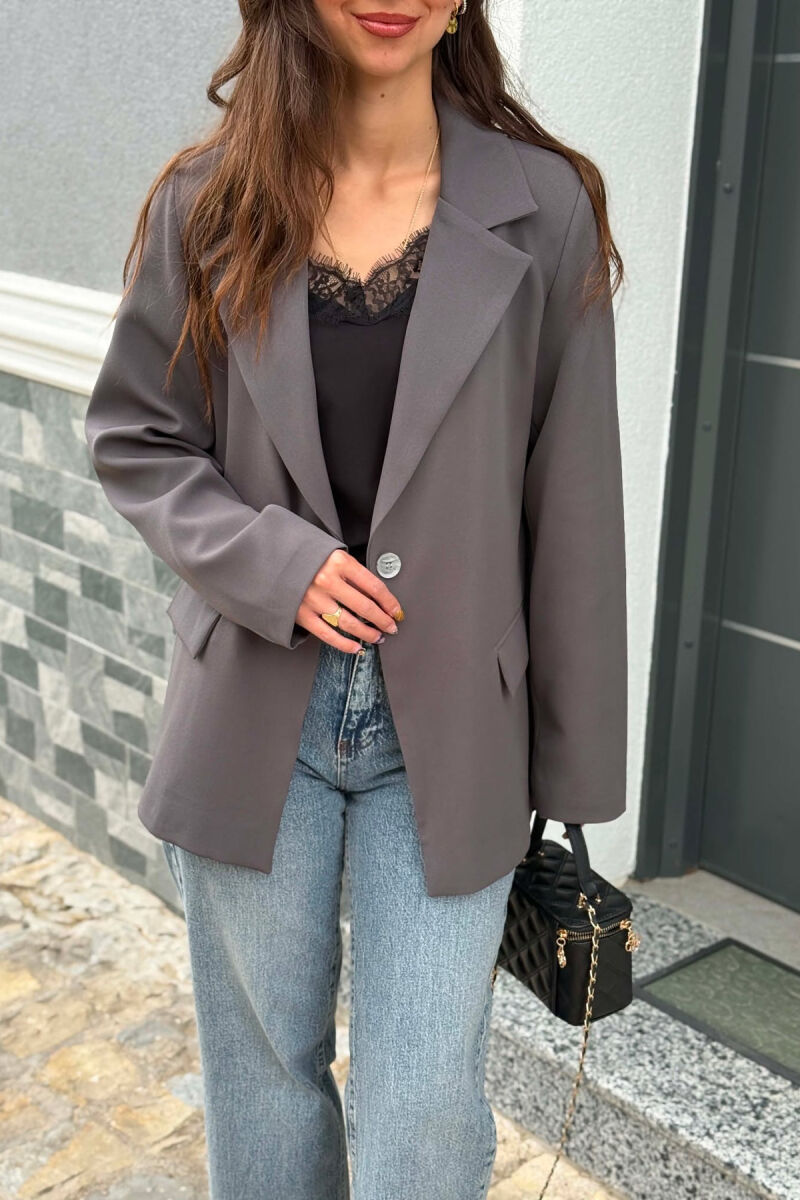 ONE COLOR CLASSIC WOMAN JACKET IRON GREY/GRI HEKURI - 3