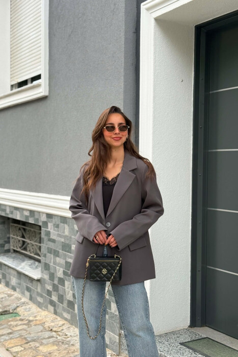 ONE COLOR CLASSIC WOMAN JACKET IRON GREY/GRI HEKURI - 4