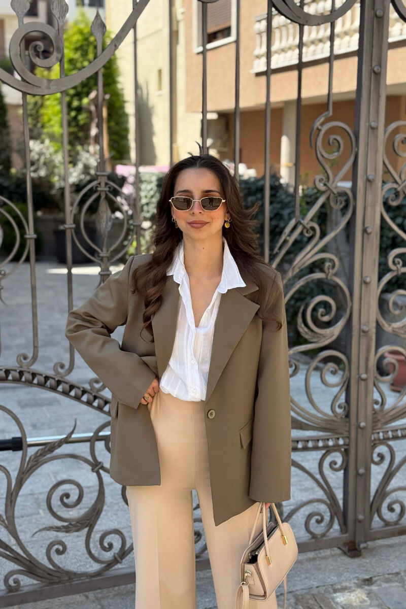 ONE COLOR CLASSIC WOMAN JACKET OLIVE/ULLI - 3