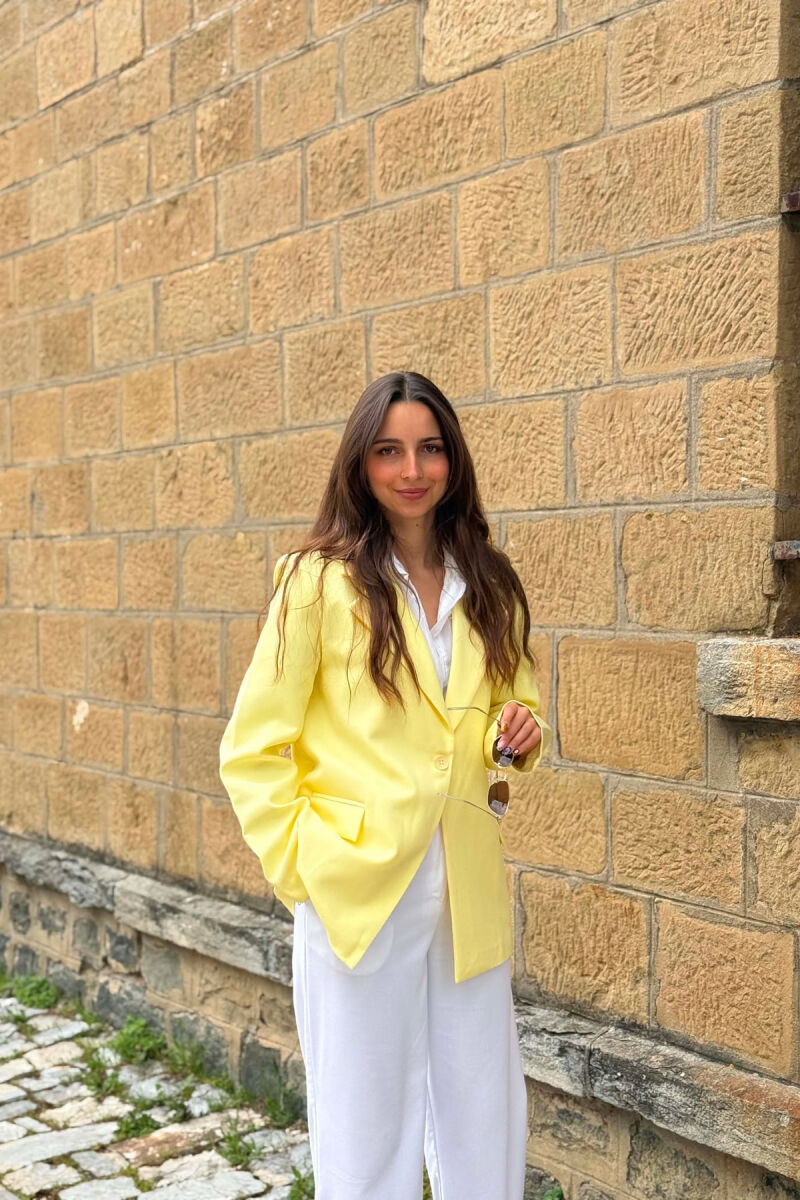 ONE COLOR CLASSIC WOMAN JACKET YELLOW/E VERDHE - 1