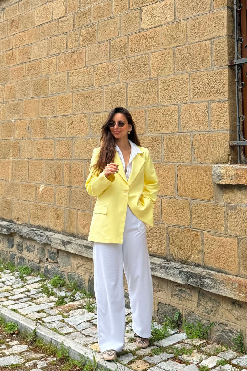 ONE COLOR CLASSIC WOMAN JACKET YELLOW/E VERDHE - 2