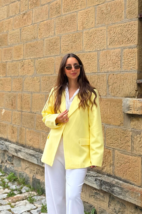 ONE COLOR CLASSIC WOMAN JACKET YELLOW/E VERDHE - 3