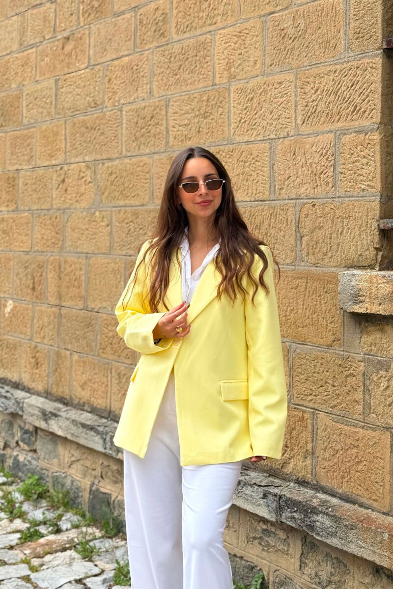 ONE COLOR CLASSIC WOMAN JACKET YELLOW/E VERDHE - 3
