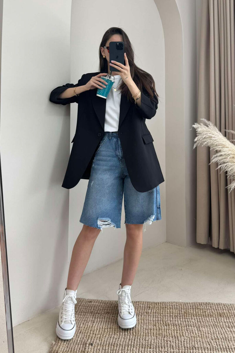 ONE COLOR CLASSIC WOMEN JACKET BLACK/ E ZEZE - 2