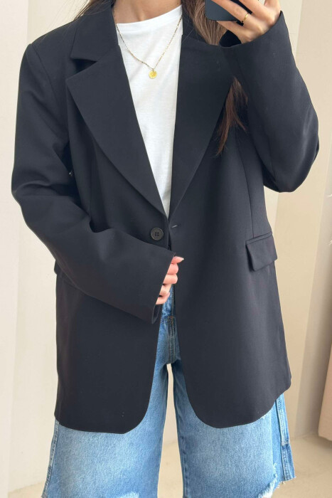 ONE COLOR CLASSIC WOMEN JACKET BLACK/ E ZEZE - 4