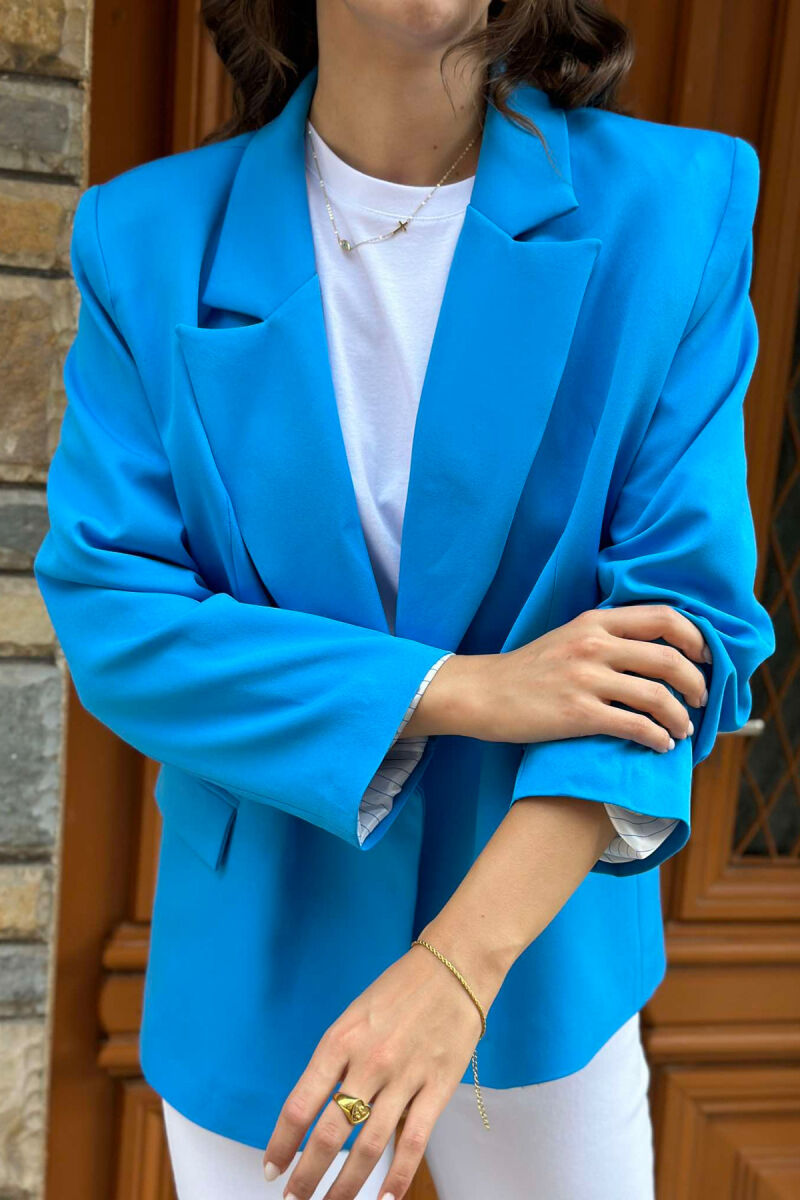 ONE COLOR CLASSIC WOMEN JACKET BLUE/BLU - 5