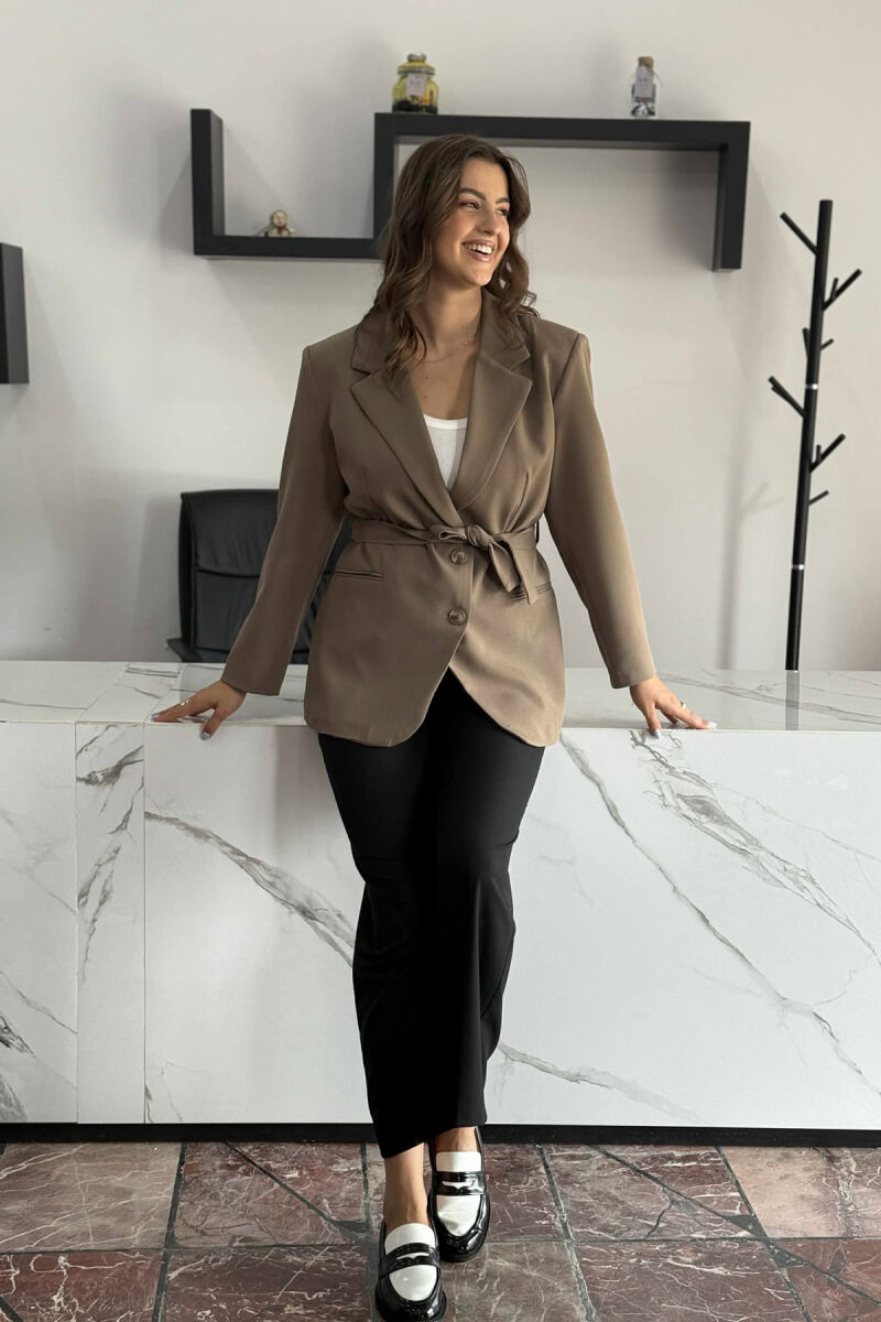 ONE COLOR CLASSIC WOMEN JACKET BROWN/KAFE - 1